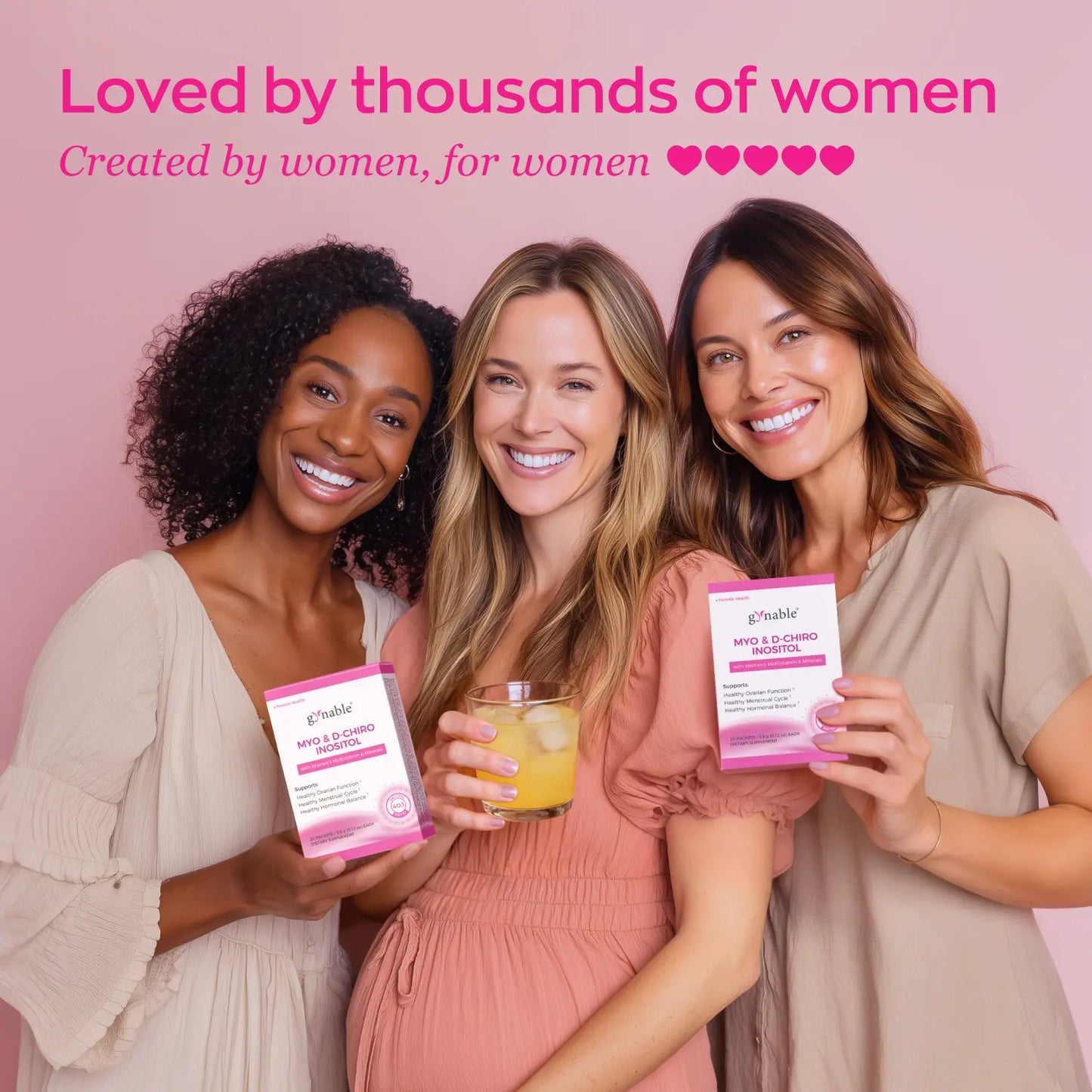 Gynable Inositol Supplement 40:1 Myo-Inositol D-Chiro-Inositol Folate women's supplements for Preparing for pregnancy,Fertility PCOS Cycle Balance PMS Hormonal Acne 20 Packets Vegan Non-GMO - Optimum Edible Dietary Vitamin Fitness Healthcare
