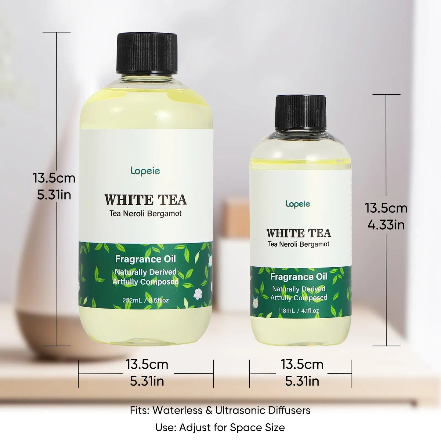 Lopeie Hotel Diffuser Oil Refill Inspired by The Westin Hotel - 118ml 4.1 fl oz - Aromatherapy Essential Oil-White Tea, Neroli & Bergamot – Ideal for Ultrasonic and Waterless Diffusers Pleasant Fragrant