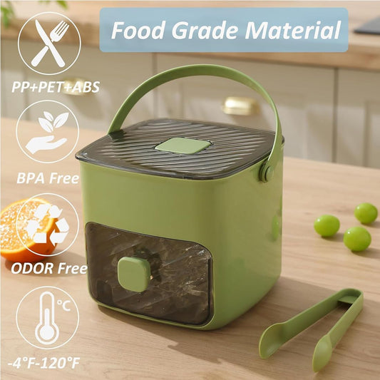 48 Cube Ice Maker With Easy Press Lid, Double Layer Portable Ice Cube Container with Lid and Storage Box for Freezer, Handled Press-Type Ice Cube Tray with Lid and Bin for Whiskey, Cocktail