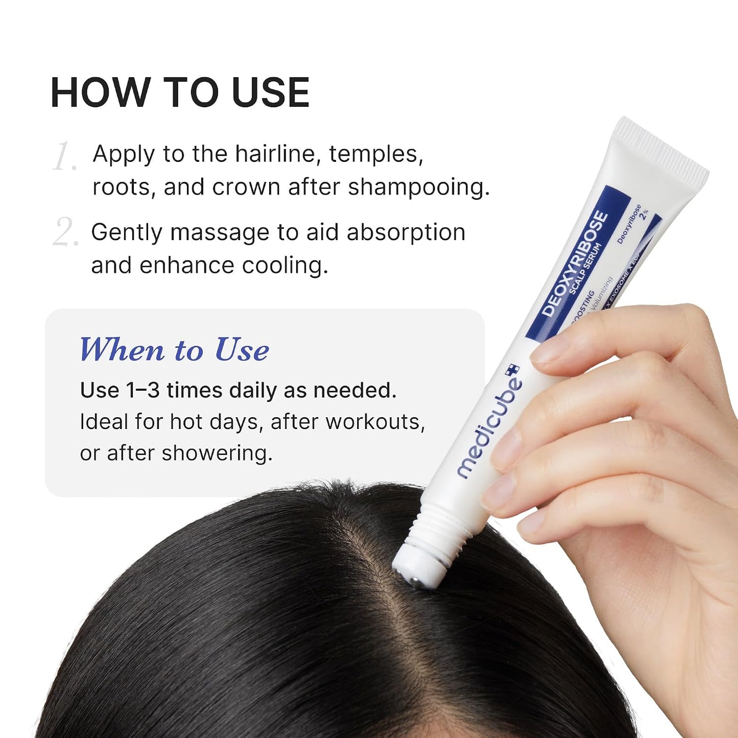 Deoxyribose Scalp Serum | For Fuller-Looking Hair & Scalp Strengthening Roll-On Serum | Deoxyribose, Rosemary, EGF, Caffeine for Fine, Thin Hair | Korean Hair Care, K-Beauty