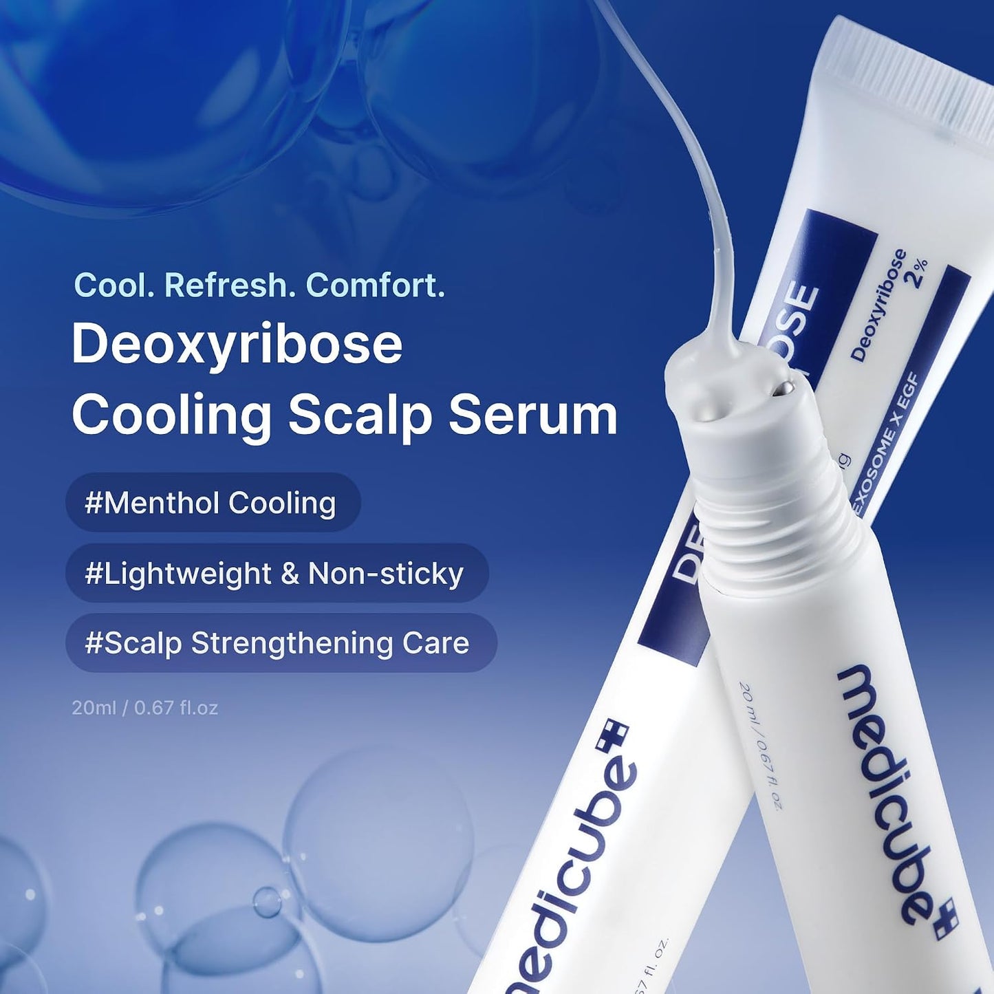 Deoxyribose Scalp Serum | For Fuller-Looking Hair & Scalp Strengthening Roll-On Serum | Deoxyribose, Rosemary, EGF, Caffeine for Fine, Thin Hair | Korean Hair Care, K-Beauty