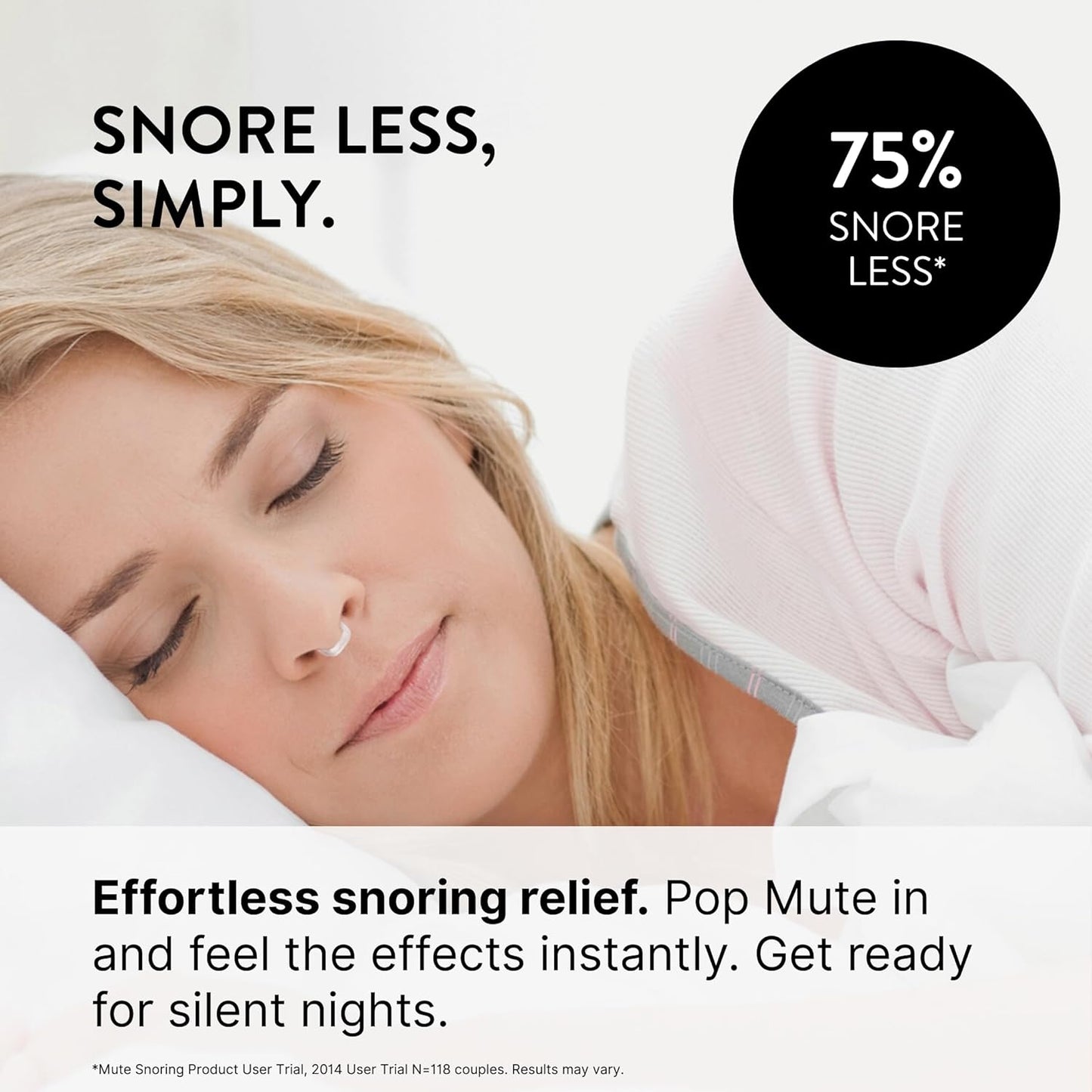 Rhinomed Mute Nasal Dilator Snoring Solution | Starter Pack | Snore Less & Sleep Better | Nasal Strip Alternative | Comfortable Breathing Aids for Better Sleep & Improved Airflow