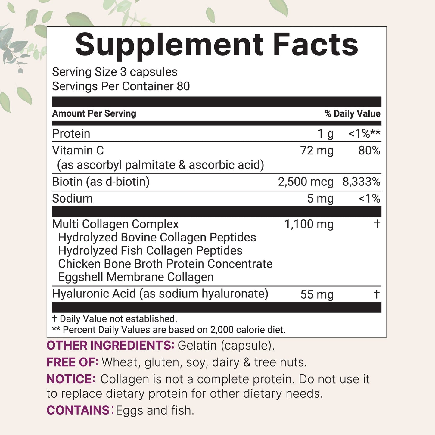 Micro Ingredients Multi Collagen Complex, 240 Capsules