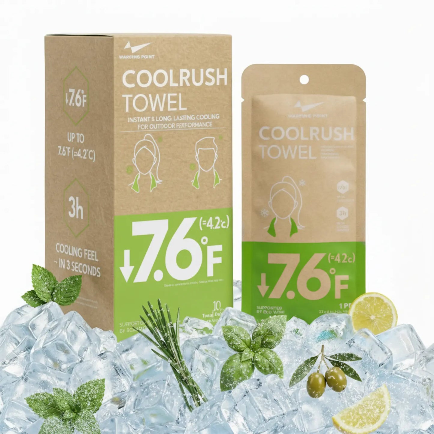 CoolRush Towel for Hot Weather, Cooling Towel, Ice Towel, Instant & Long-Lasting Cooling for Outdoor Performance, Large Cooling Body Wipe, Must Have for Summer Travel, Running,Gym , Camping Gardening & Daily Use